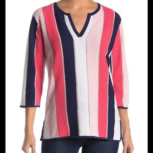 Tommy Bahama/Vitti Split Neck Printed Tunic Top